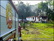 Pennsboro VFD at the scene of a trailer fire.